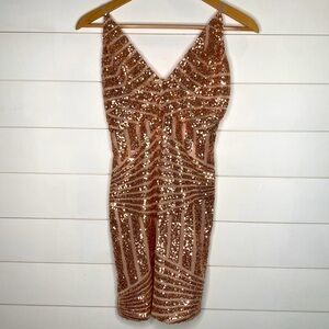 Sequin Rose Gold/Pink body on Dress